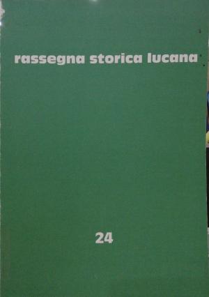 RASSEGNA STORICA LUCANA NUMERO 24 Dicembre 1994